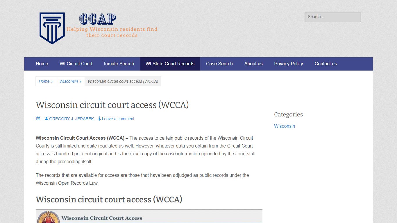 Wisconsin Circuit Court Access - WICCAP